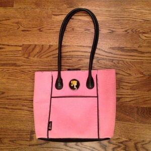 Barbie Pink Tote Bag with Black Handles
